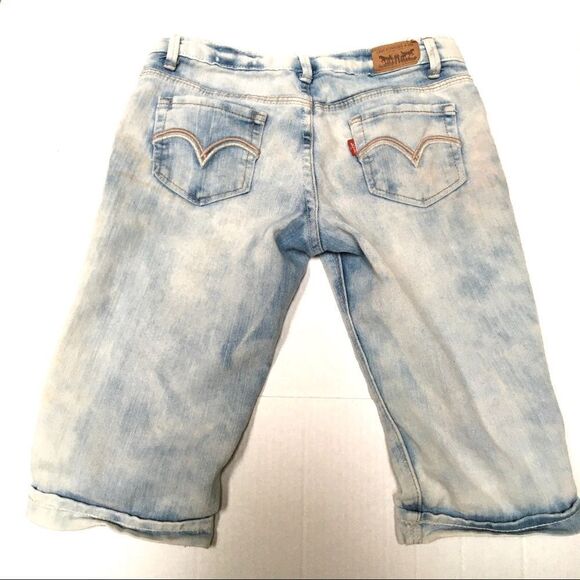 Levi’s Y2K skimmer acid wash denim capris girls 12 - Picture 1 of 7